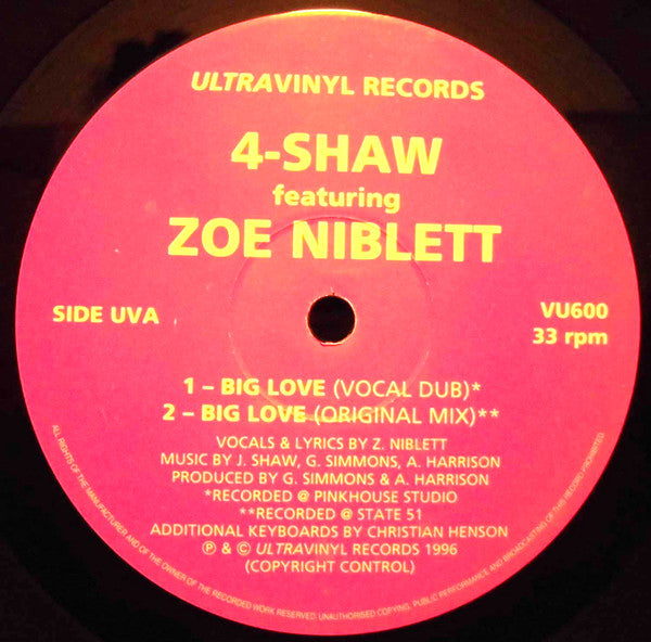 4-Shaw Featuring Zoe Niblett : Big Love (12")