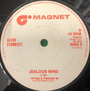 Alvin Stardust : Jealous Mind (7", Single)