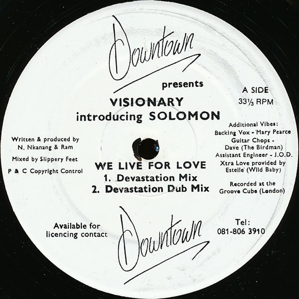 Visionary (6) introducing Solomon : We Live For Love (12")