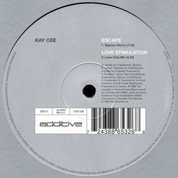 Kaycee : Escape / Love Stimulation (12")