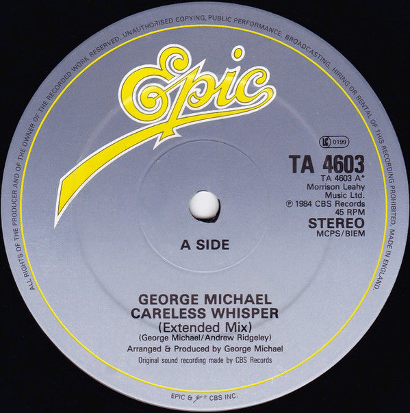 George Michael : Careless Whisper (12", Die)