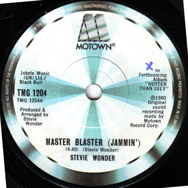 Stevie Wonder : Master Blaster (Jammin') (7", Single, Sol)