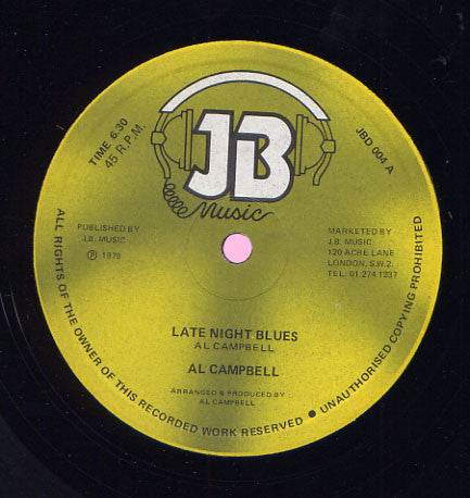 Al Campbell : Late Night Blues / Shower Me With Blessings (12",45 RPM)