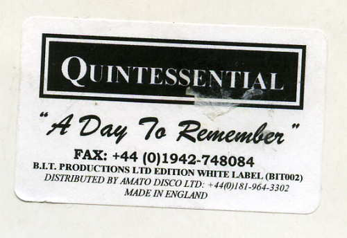 Quintessential : A Day To Remember (12",Single Sided,White Label)