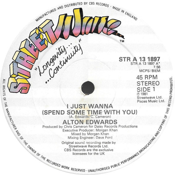 Alton Edwards : I Just Wanna (Spend Some Time With You) (12",45 RPM)