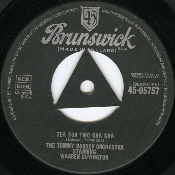 Tommy Dorsey And His Orchestra Starring Warren Covington : Tea For Two Cha Cha (7", Single, Tri)