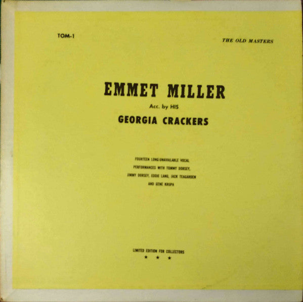 Emmett Miller & His Georgia Crackers : Emmet Miller Acc. By His Georgia Crackers (LP, Comp, Ltd, Gre)