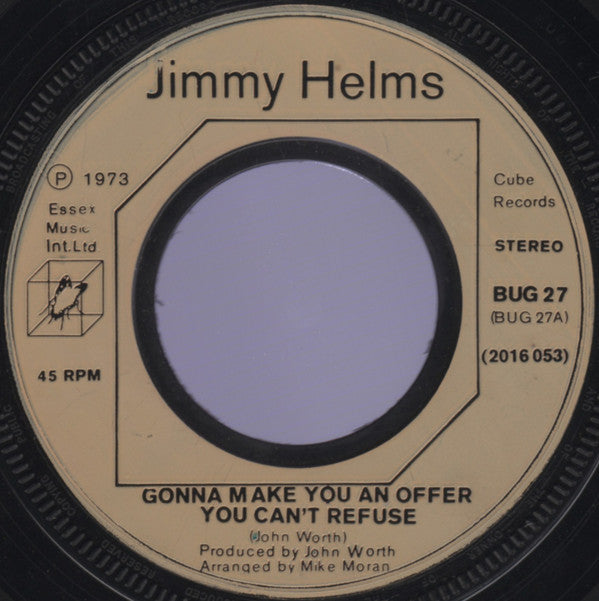 Jimmy Helms : Gonna Make You An Offer You Can't Refuse (7",45 RPM)