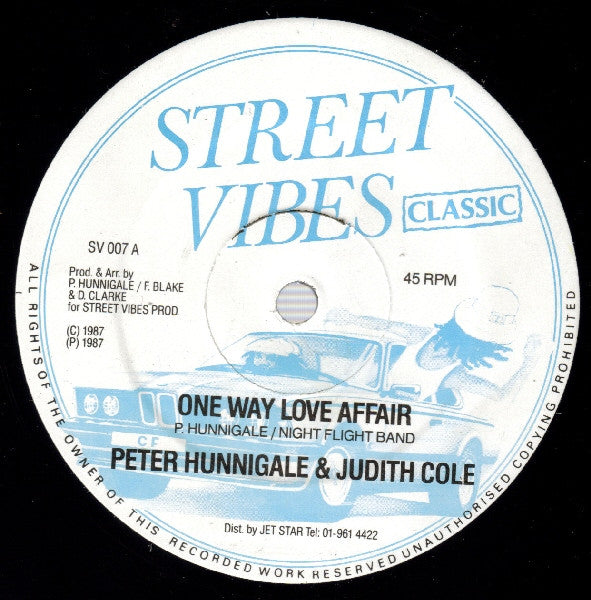 Peter Hunnigale & Judith Cole : One Way Love Affair (12",45 RPM)