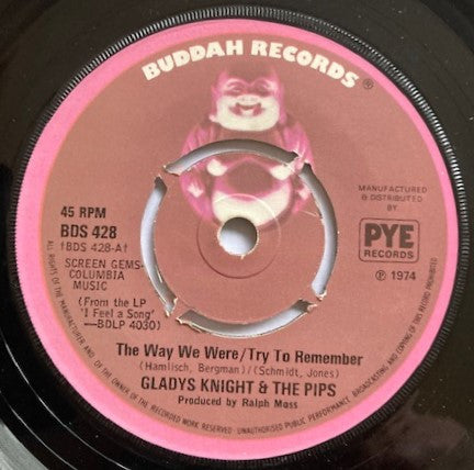 Gladys Knight And The Pips : The Way We Were / Try To Remember (7", Pus)