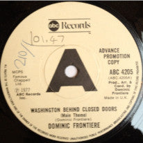 Dominic Frontiere : Washington: Behind Closed Doors (Main Theme) (7", Single, Mono, Promo)