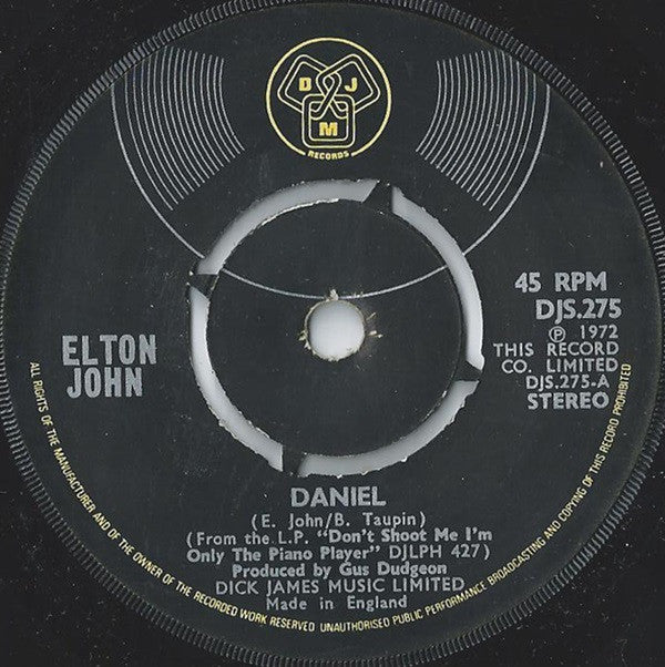Elton John : Daniel (7",45 RPM,Single)