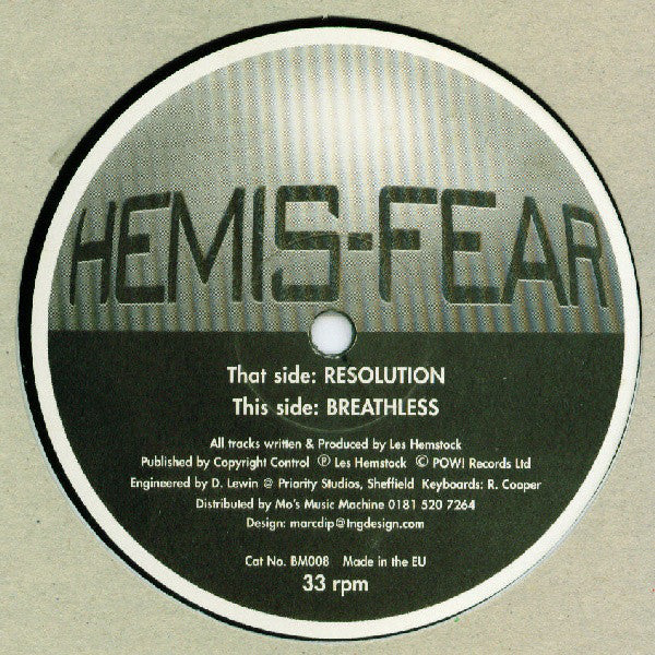 Hemis-Fear : Resolution / Breathless (12",33 ⅓ RPM)