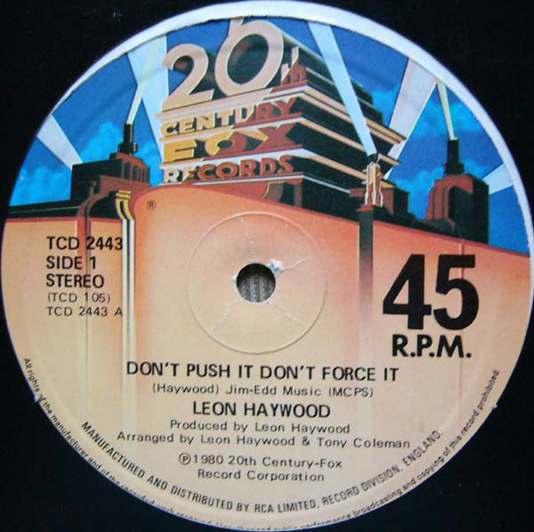 Leon Haywood : Don't Push It Don't Force It (12",45 RPM,Single,Stereo)