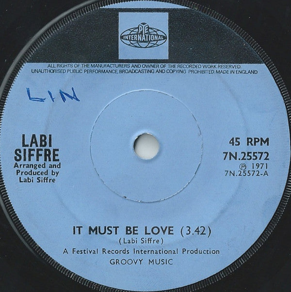 Labi Siffre : It Must Be Love (7", Single, Sol)