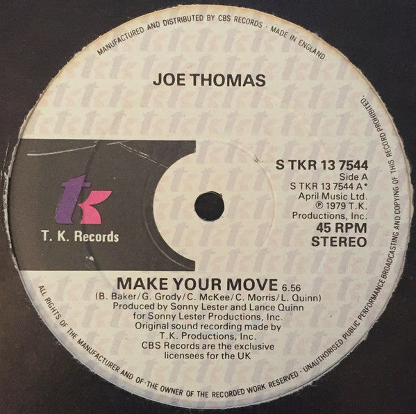 Joe Thomas : Make Your Move (12",45 RPM,Single)