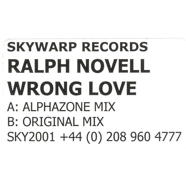 Ralph Novell : Wrong Love (12", W/Lbl)