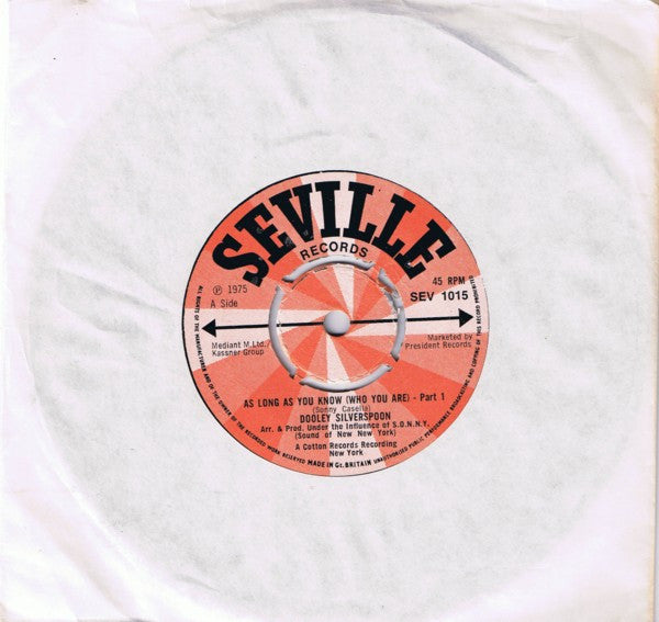 Dooley Silverspoon : As Long As You Know (Who You Are) (7", Kno)