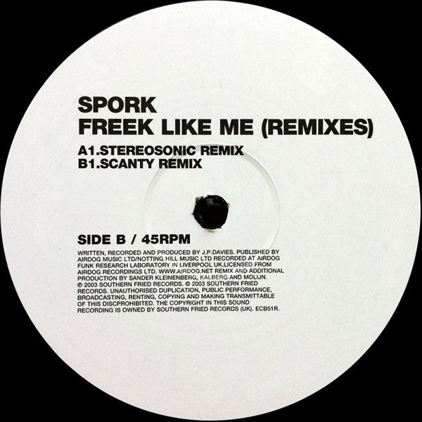 Spork : Freek Like Me (Remixes) (12")