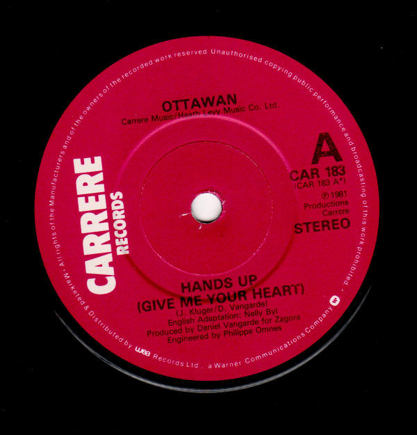 Ottawan : Hands Up (Give Me Your Heart) (7", Single, Sol)