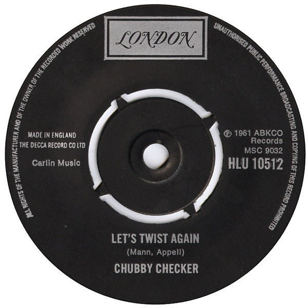 Chubby Checker : Let's Twist Again (7", Single, RE)