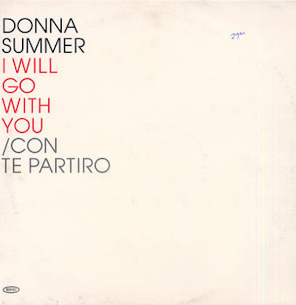 Donna Summer : I Will Go With You (Con Te Partiro) (12", Promo)