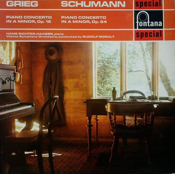 Edvard Grieg / Robert Schumann, Hans Richter-Haaser, Wiener Symphoniker, Rudolf Moralt : Piano Concerto In A Minor, Op. 16 / Piano Concerto In A Minor, Op. 54 (LP, RE)