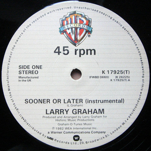 Larry Graham : Sooner Or Later (12")