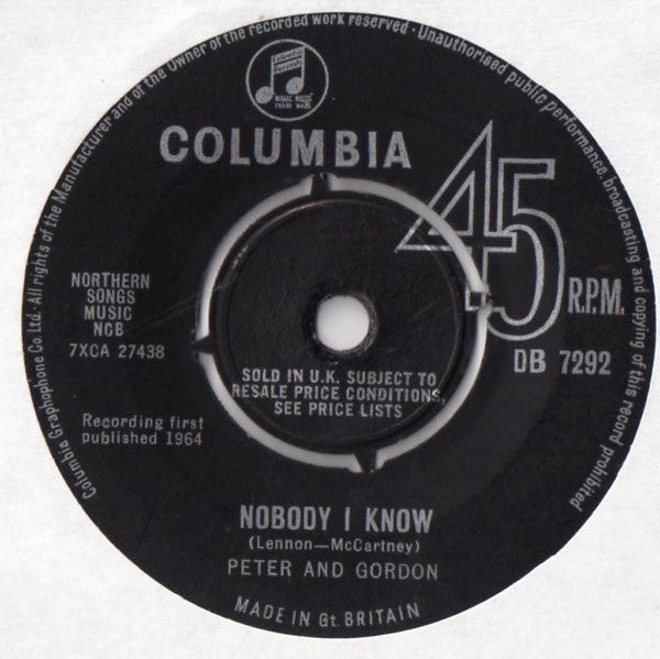 Peter & Gordon : Nobody I Know (7", Single)