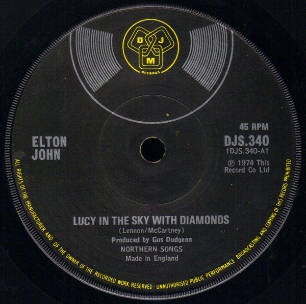 Elton John : Lucy In The Sky With Diamonds (7", Single, Sol)