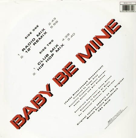 Blackstreet : Baby Be Mine (Remixes) (12")