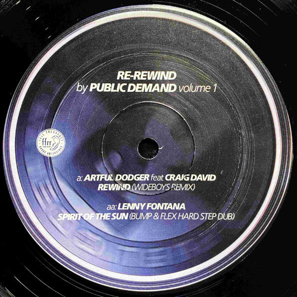 Artful Dodger Feat Craig David / Lenny Fontana : Re-Rewind By Public Demand Volume 1 (12", Ltd, Promo, Smplr)