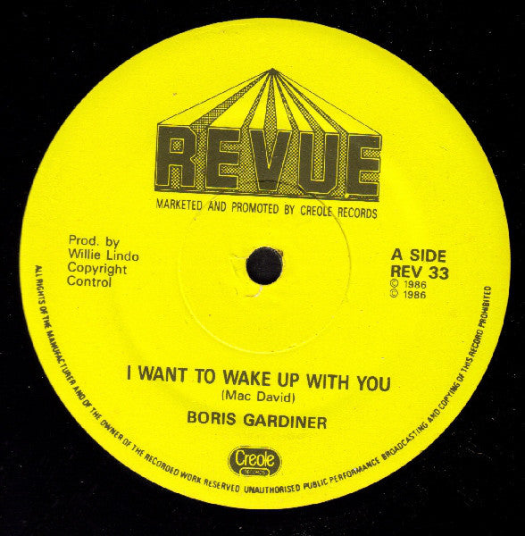 Boris Gardiner : I Want To Wake Up With You (12")