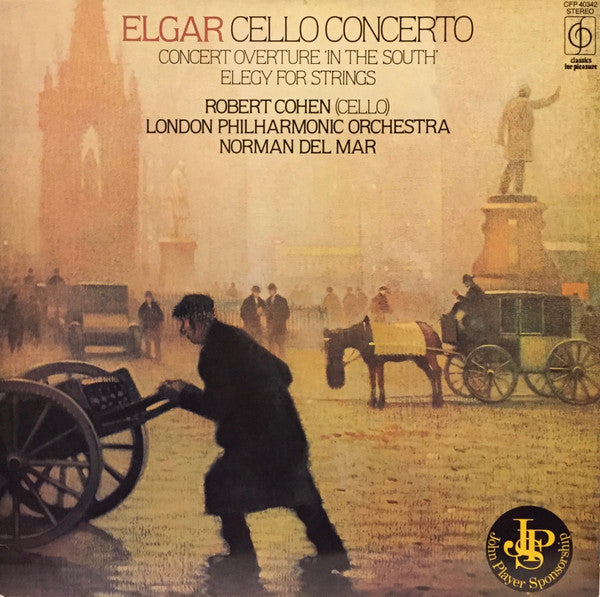 Sir Edward Elgar, Robert Cohen, The London Philharmonic Orchestra, Norman Del Mar : Cello Concerto, Concert Overture "In The South," Elegy For Strings (LP, RE)