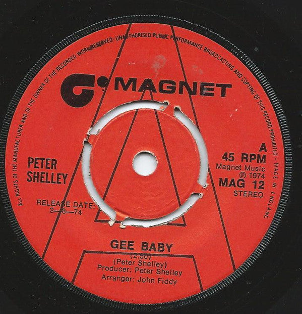 Peter Shelley : Gee Baby (7", Promo)