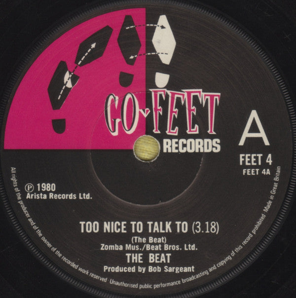 The Beat (2) : Too Nice To Talk To (7", Single, Pap)