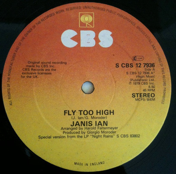 Janis Ian : Fly Too High (12",45 RPM)