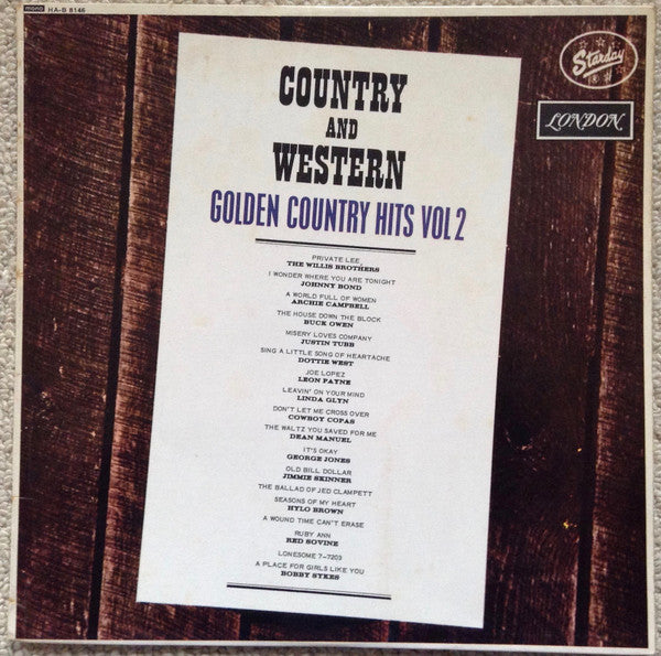 Various : Country And Western Golden Country Hits Vol 2 (LP, Comp, Mono)