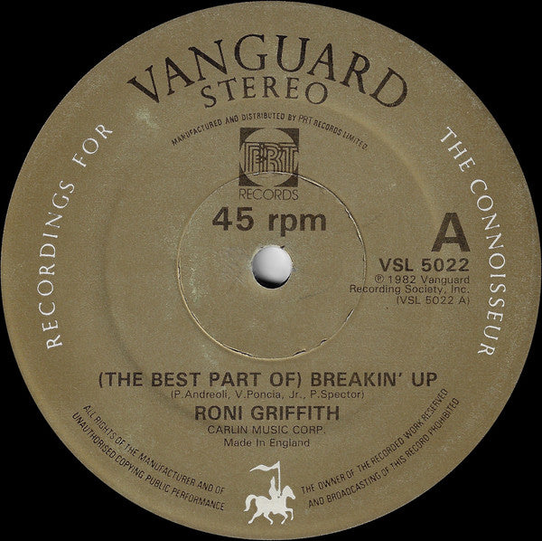 Roni Griffith : (The Best Part Of) Breakin' Up / Love Is The Drug (12",45 RPM)