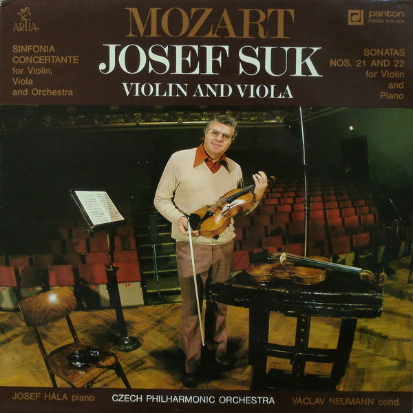 Wolfgang Amadeus Mozart, Josef Suk, Josef Hála, The Czech Philharmonic Orchestra, Václav Neumann : Sinfonia Concertante For Violin, Viola And Orchestra / Sonatas Nos. 21 And 22 For Violin And Piano (LP, RP)