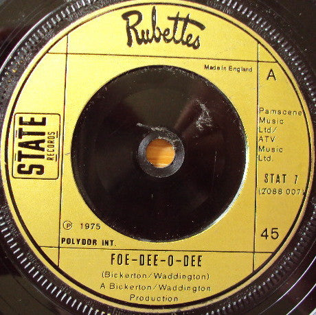 The Rubettes : Foe-Dee-O-Dee (7", Single, Gol)