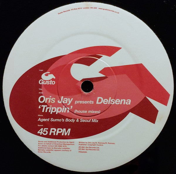 Oris Jay Presents Delsena : Trippin' (House Mixes) (12",45 RPM,Promo)