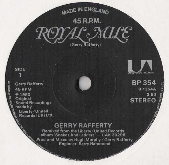 Gerry Rafferty : Royal Mile (7")