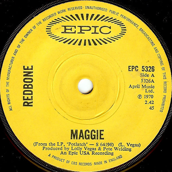 Redbone : Maggie (7",45 RPM,Single,Reissue)