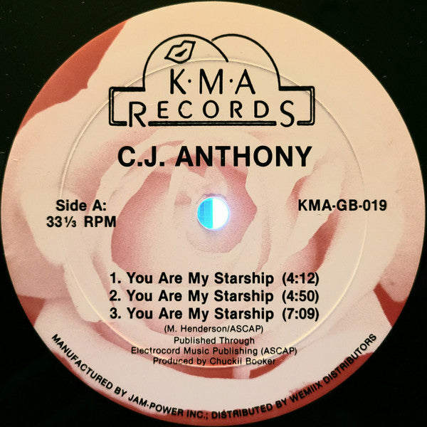 C.J. Anthony : You Are My Starship (12",33 ⅓ RPM)