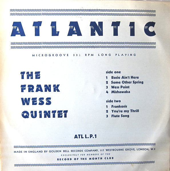 Frank Wess Quintet, The : The Frank Wess Quintet (LP,10")