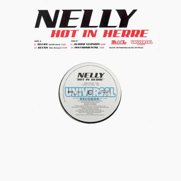 Nelly : Hot In Herre (12",45 RPM,Single,Promo)