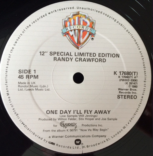 Randy Crawford : One Day I'll Fly Away (12",45 RPM,Single,Limited Edition)