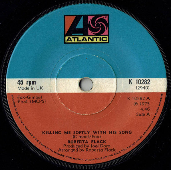 Roberta Flack : Killing Me Softly With His Song (7",Single,45 RPM)