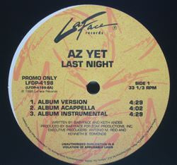 Az Yet : Last Night (12",33 ⅓ RPM,Promo)